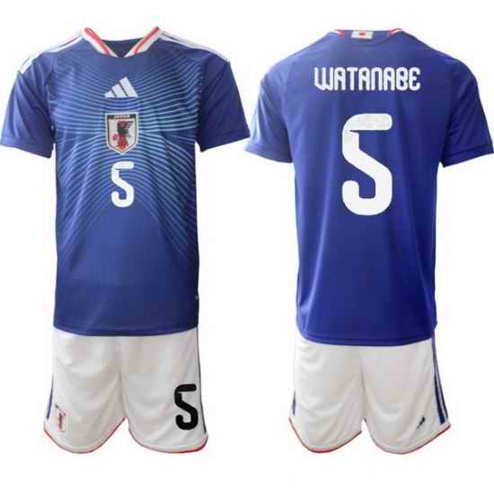 Men Japan 2026 Soccer Jerseys Blue #5 Tsuyoshi Watanabe